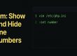 Vim show and hide line numbers